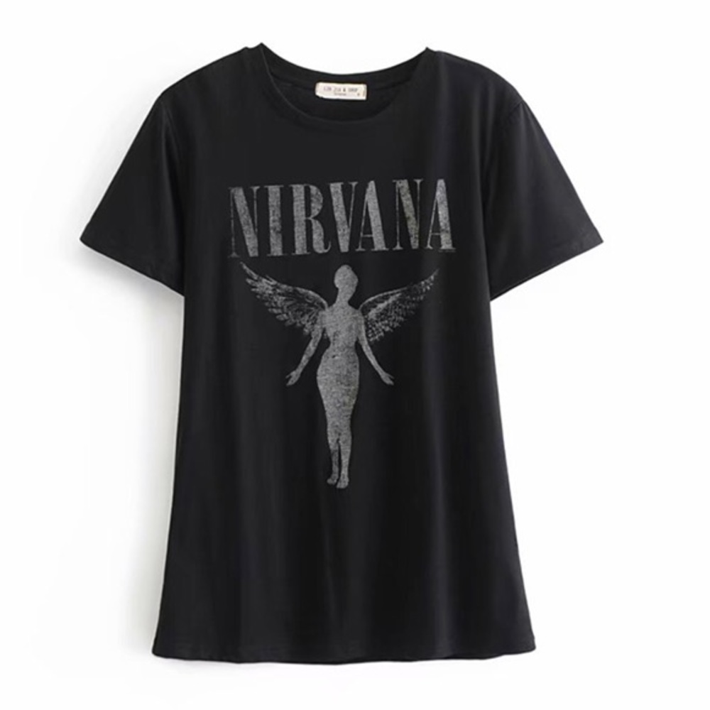 Black Nirvana Vintage Concert Band T-Shirt